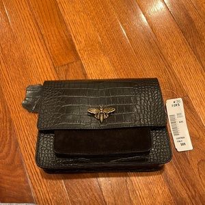 Black leather Fox’s purse